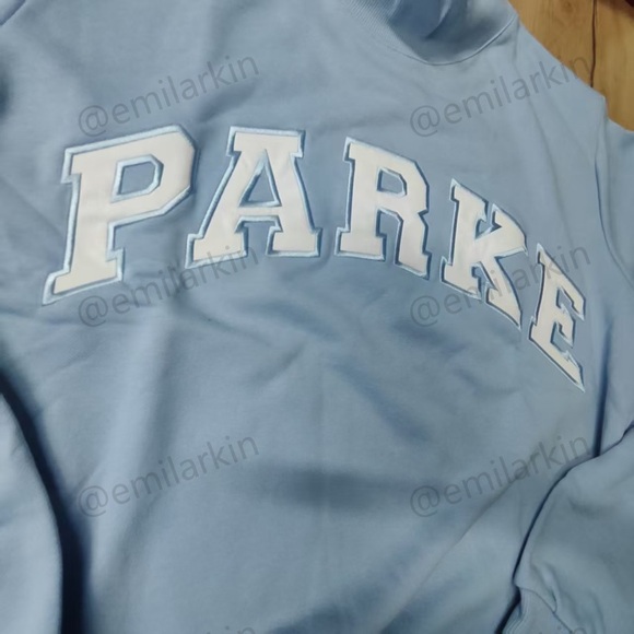 PARKE Light Blue Logo Mock-Neck Sweatshirt - Picture 5 of 7